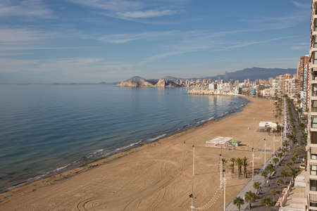 Beautiful winter weather attracted visitors and holidaymakers to the beach at Benidorm, Costa Blanca, Spain, Sunday 2nd February 2020のeditorial素材