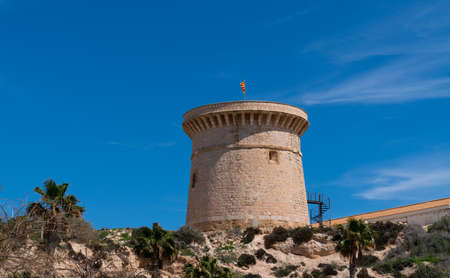 El Campello tower landmark tourist attraction between Benidorm and Alicante Spain with blue sky