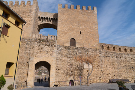 Castle entrance Morella, Castellon province, Valencian Community, Spainのeditorial素材