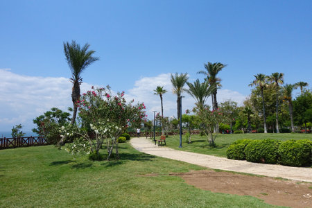 Coast walking path Antalya Turkey popular Turkish tourist desinationの写真素材