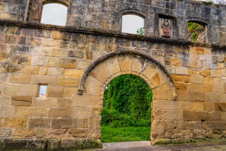 Hospital of the conception San Vicente de la Barquera Cantabria Spain historic ruined buildingの写真素材