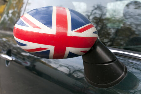 Union Jack on a rear view mirrorの写真素材