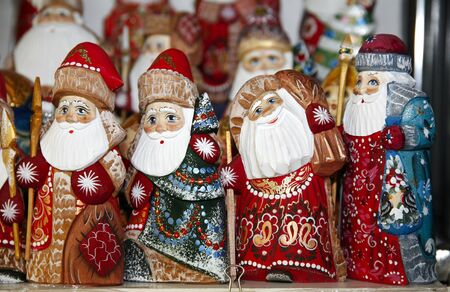 Santa claus kindly Army of wooden puppetsの写真素材