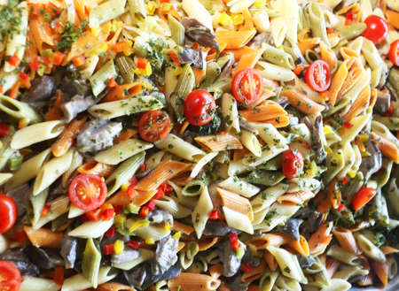 Italian food pasta close-up is ready for guestsの写真素材