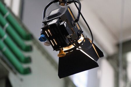 Hanging stage lights lamp for shining. Lighting equipment illustrationの写真素材