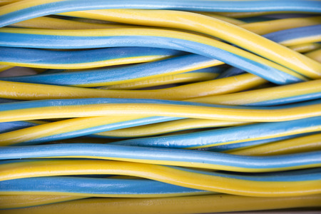 Colorful tasty licorice candies for sale on retail market candy shopの写真素材