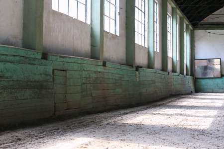 Abandoned riding hall without horses and horsemenのeditorial素材