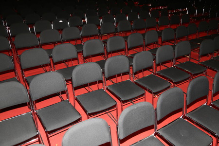 Rows of empty seats of an empty conference hallの写真素材