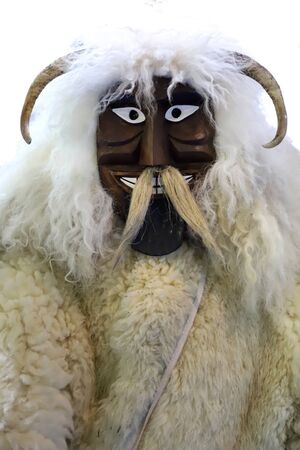 Original hungarian buso mask on white background