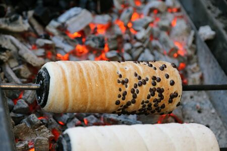 Kurtosh kalach a sweet spit cake from Hungary Europeの写真素材