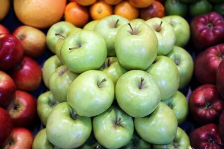 Top view of fruits texture close up as a backgroundの写真素材