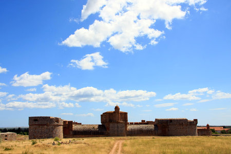 Panoramic view of Salses fortress, Salses-le-ChÃ¢teau, Eastern Pyrenees, Languedoc-Roussillon...