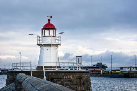The old lighthouse in the inner harbour  in MalmÃ¶, Swedenの写真素材