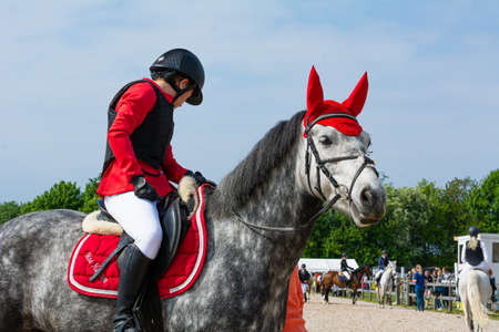 MalmÃ¶, Sweden - May 12, 2018: Swedish championship in pony ridingのeditorial素材