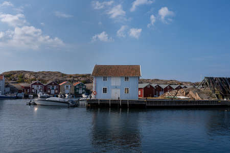 September 10, 2021 - Smogen, Sweden: The traditional Swedish West coast architecture attracts numerous tourists during the short Scandinavian summerのeditorial素材