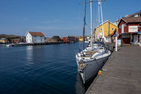 September 10, 2021 - Smogen, Sweden: The long boardwalk in the town center attracts tourists to this...