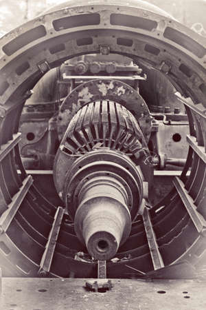 An old, abandoned, turbineの写真素材
