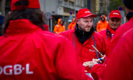 Esch, Luxembourg - November 5, 2013 - Trade union demo