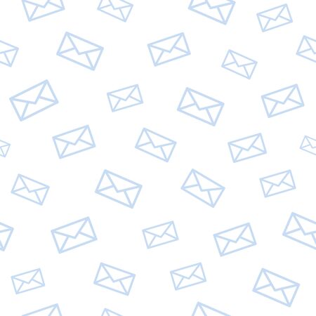 The envelope vector illustration. Stylish pattern in a gentle and plain style. Fashion art. Seamless pattern. Letter, Postcard, Writing, Message. On white background.のイラスト素材