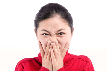 closeup young woman face with clean skin