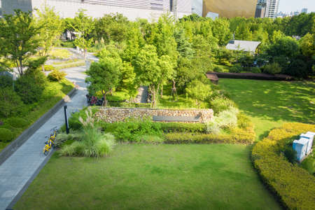 park in lujiazui financial centre, Shanghai, China