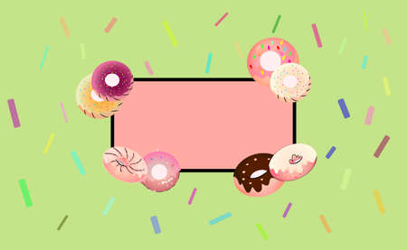 Cartoon donuts backgroundのイラスト素材