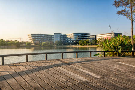 Empty road at building exteriorのeditorial素材