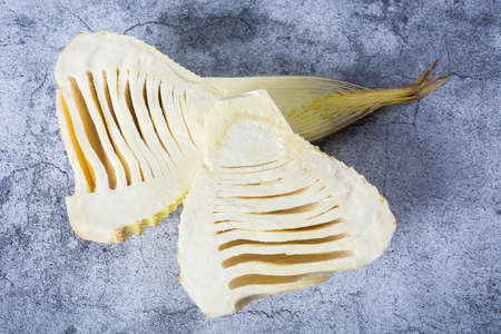 Bamboo shoot on the white background