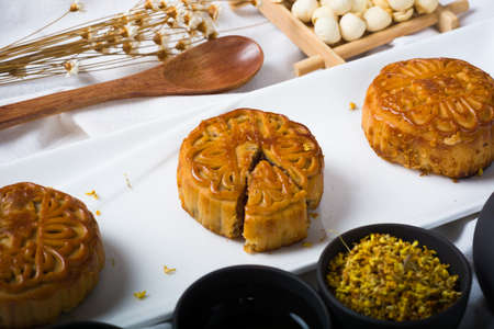 Mid-Autumn Chinese Traditional Mooncakeの写真素材