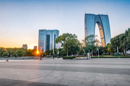 entrance of modern office buildingの写真素材