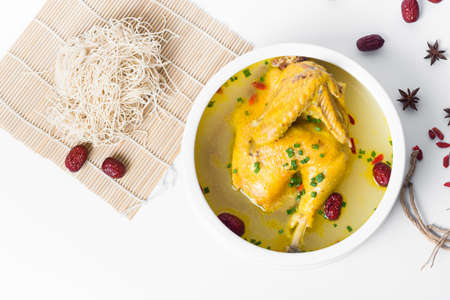 the chicken soup and noodles