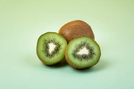 kiwi cut in halfの写真素材