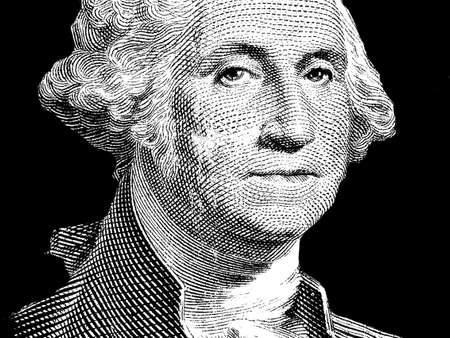 George Washington - One Dollar Bill - $の写真素材