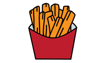 Image of french fries on white backgroundのイラスト素材