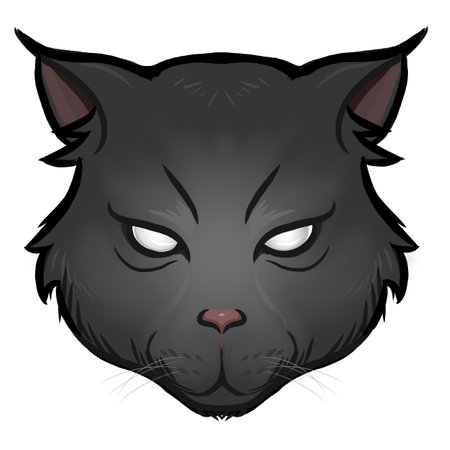 cat head vector on white backgroundのイラスト素材