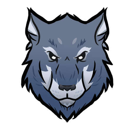 Vector illustration of a wolf's head on white background