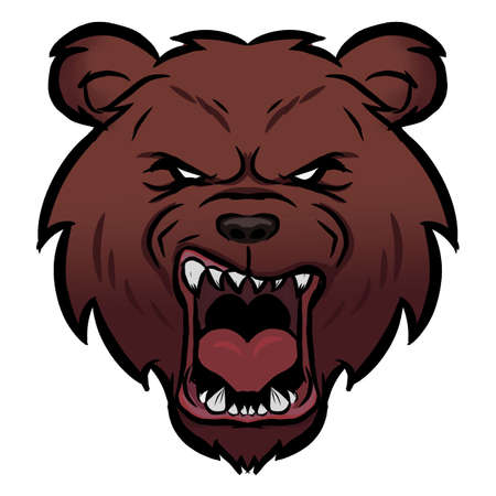 bear head vector design on white backgroundのイラスト素材
