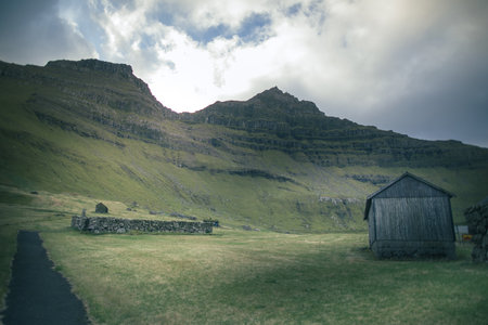 Beautiful view of the Faroe Islands, autonomous region of the Kingdom of Denmarkの写真素材