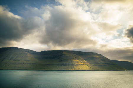 Beautiful landscape of the Faroe Islands, Denmark. Toned.の写真素材