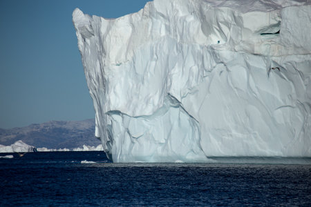 Antarctic icebergs and icebergs in the Antarctic waters.