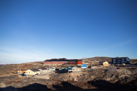 Icelandic village in winter, Reykjanes peninsula, Icelandの写真素材