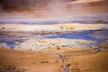 Mammoth Hot Springs, Yellowstone National Park, Wyoming, USAの写真素材