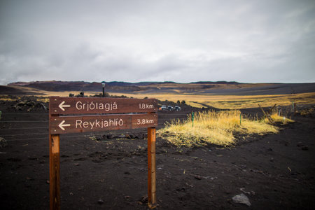 Volcanic landscape in Lanzarote, Canary Islands, Spainの写真素材