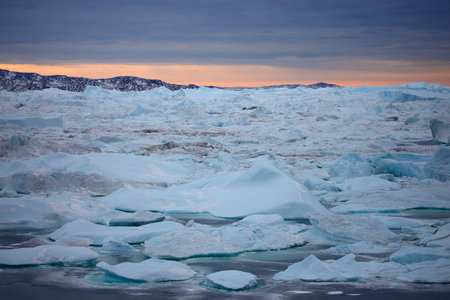 Ice formations and icebergs in Glacier Lagoon, Iceland, Europe