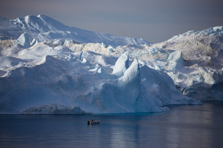 Antarctic landscape with icebergs and ice floes, Greenland