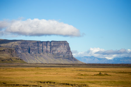 Mountain landscape in the South of Iceland, near Reykjavikの写真素材