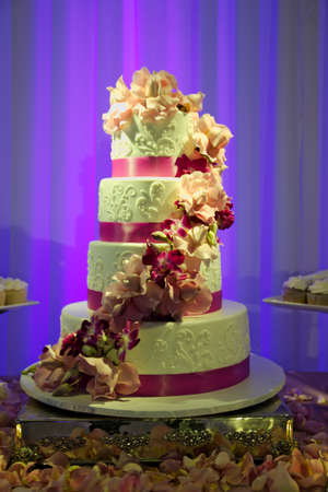 Four tier wedding cakeの写真素材