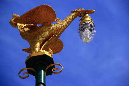 Golden dragon statueの写真素材