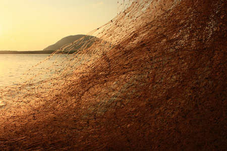 Fishing net before sunset 
