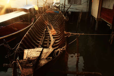 Old Thai Long-tail boat の写真素材